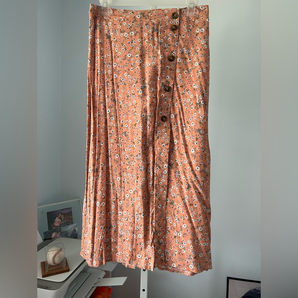 Ultra Flirt Skirt Button-Front Pencil Floral Large - Picture 2 of 6